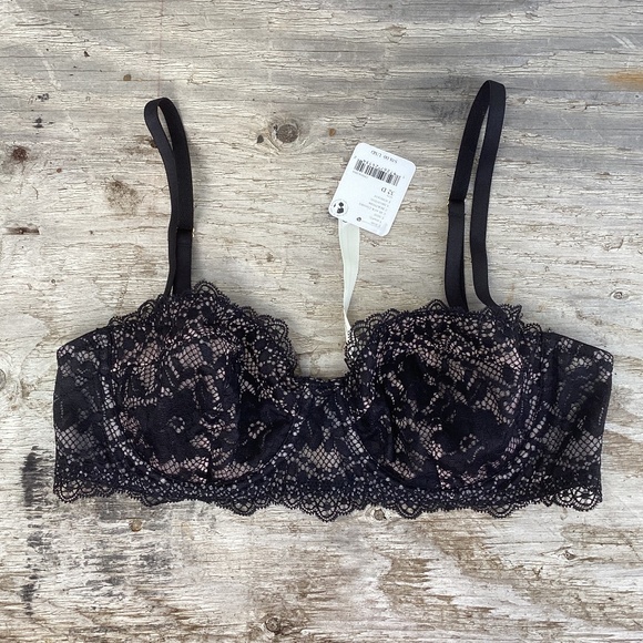 Free People BRA Maya convertible underwire Black lace 32D - Picture 5 of 5